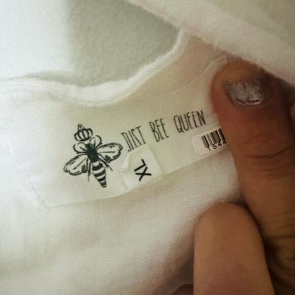 JUST BEE QUEEN White Cutout One Shoulder Cotton High Slit Dress Size Extra Large - Picture 10 of 12